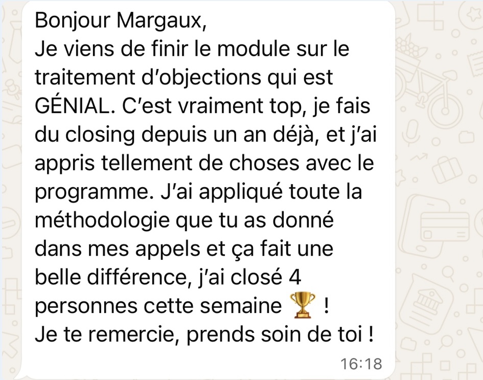 Message client : 4 personnes closées en une semaine après le module objections